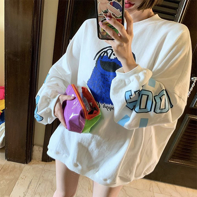 2025秋冬季韩版新款女装慵懒风宽松休闲bf卫衣女灯笼袖卫衣上衣