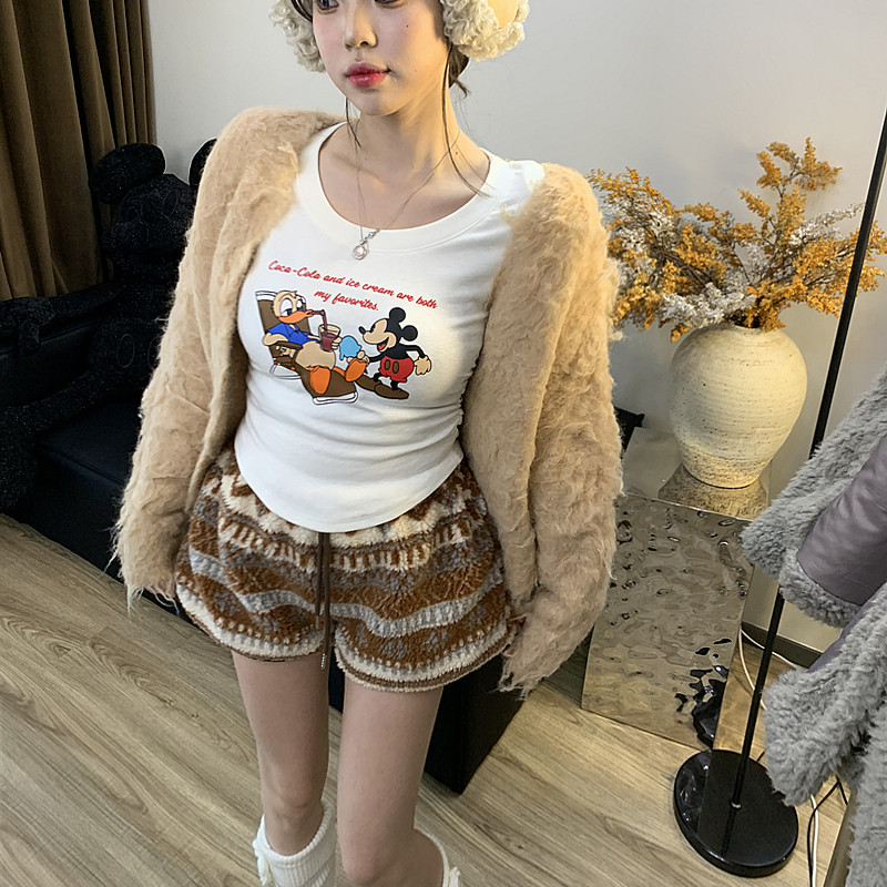 【拉毛柔光】原单氛围感磨毛卡通打底 拉毛排扣开衫毛衣