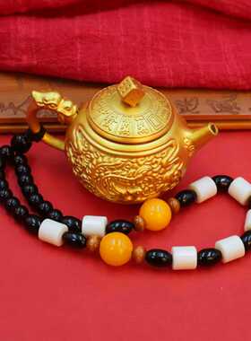 黄铜马上胡赢手把件摆件黄铜趣味