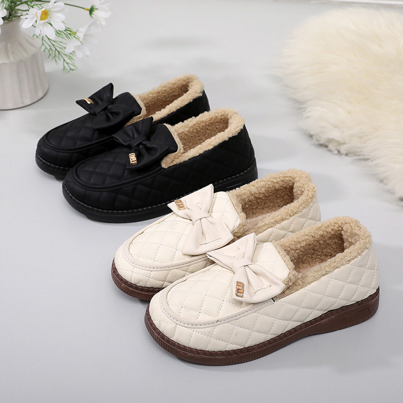 豆豆鞋女2024新款冬季时尚加绒蝴蝶结网红保暖一脚蹬毛毛鞋棉鞋,女鞋,棉鞋,淘宝优惠券,粉丝福利购,淘宝优惠卷