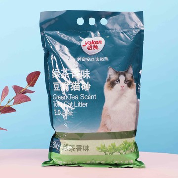 怡亲Yoken 绿茶豆腐猫砂2.5kg无粉尘 结团紧实6L可冲马桶