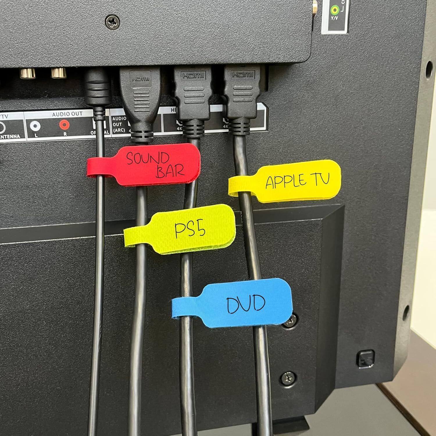 手写魔术贴自粘电线充电收纳网线标签水洗可重复使用线缆整理神器