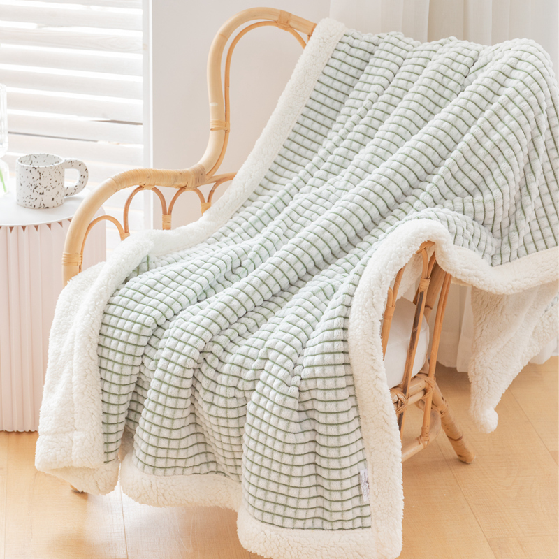 羊羔绒毛毯被子双层加厚冬季保暖单人小午睡盖毯法兰绒珊瑚绒毯子