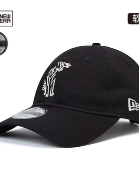 New era 纽亦华 抽象画系列 老虎  弯檐可调节棒球帽黑色潮流休闲