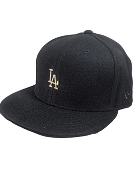 NEW ERA 纽亦华黑色毛呢LA洛杉矶道奇队棒球帽潮流遮阳帽可调节