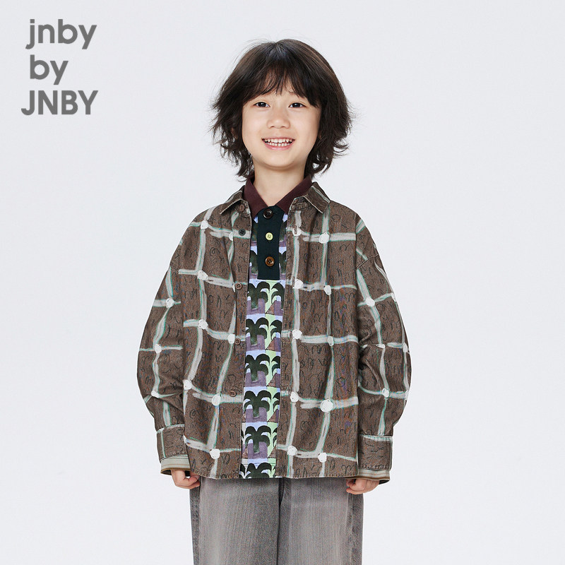 江南布衣童装棉印花H型长袖衬衣可爱秋冬男童儿童jnbybyjnby
