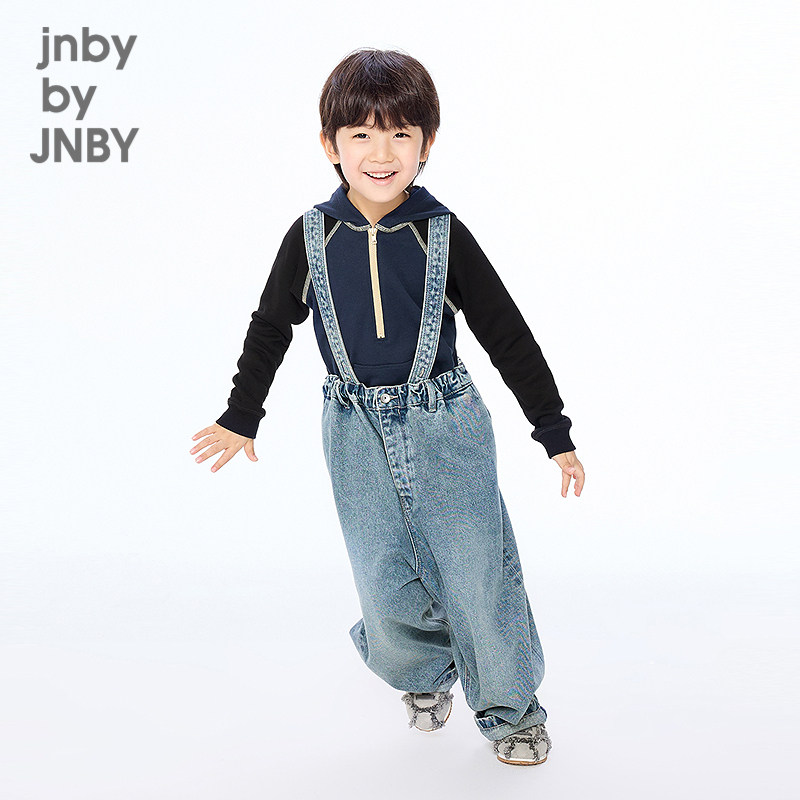 江南布衣童装宽松牛仔背带长裤可爱休闲户外秋男女童jnbybyjnby