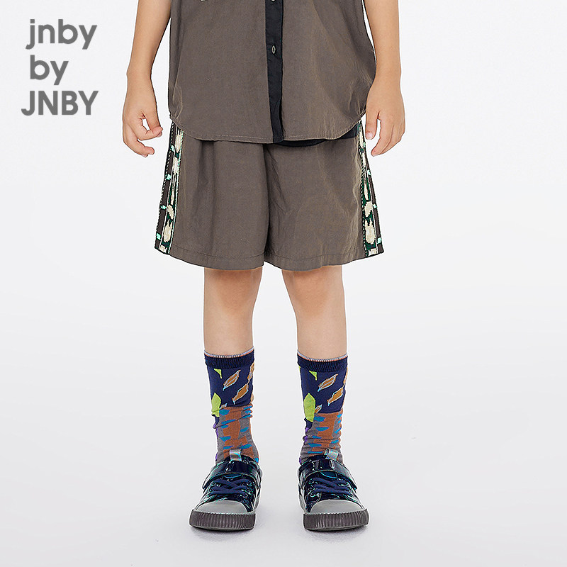 江南布衣童装短裤纯棉时尚拼接直筒可爱夏男女童儿童jnbybyjn