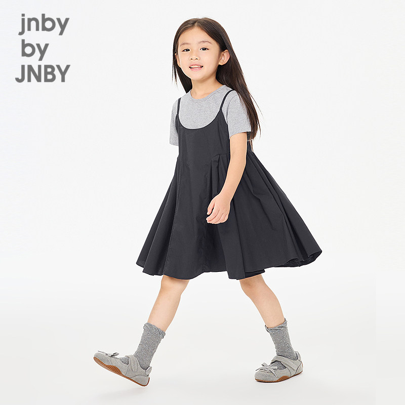 新款江南布衣童装短袖连衣裙两件套26夏女童jnbybyjnby1Q4G13120