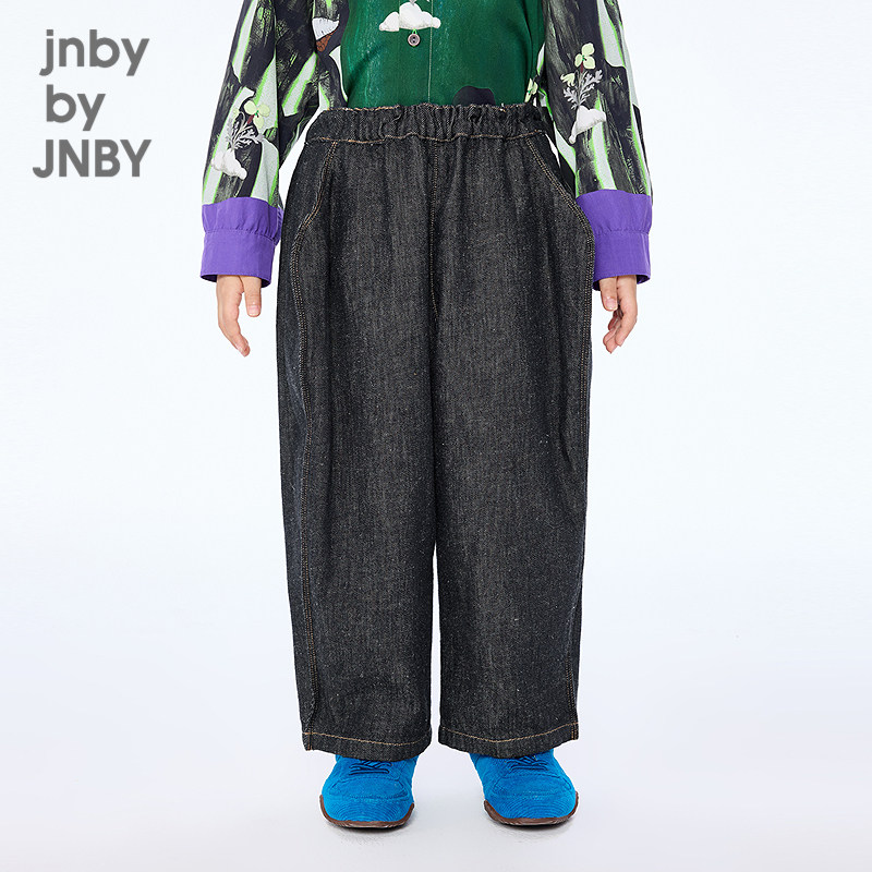 [秀场同款]新款江南布衣童装棉麻牛仔直筒裤25秋男女童jnbyb