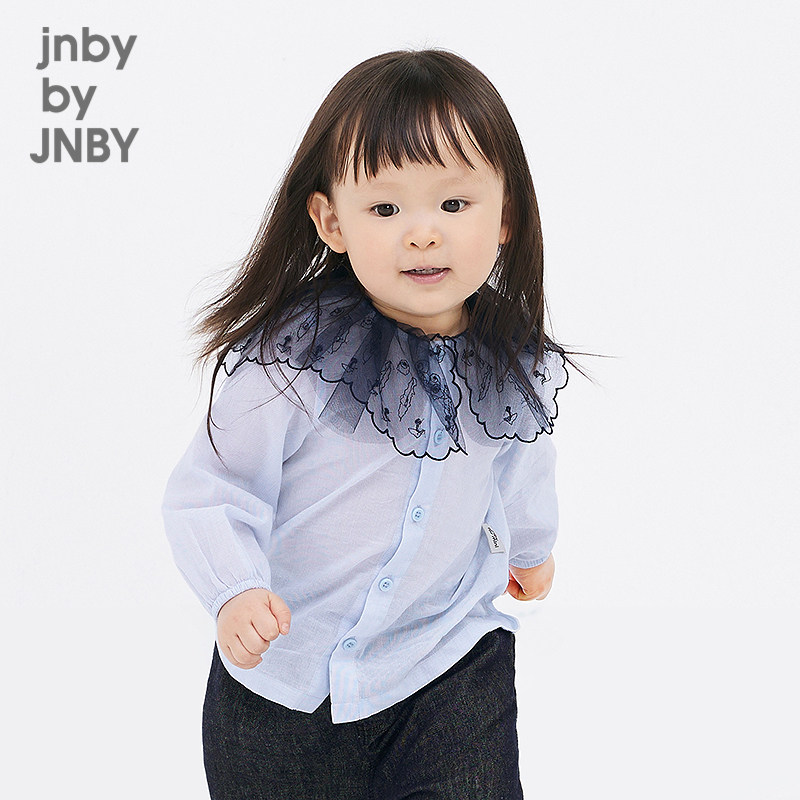 江南布衣婴童棉H型长袖衬衣网纱领可爱秋冬女童婴儿jnbybyjnby