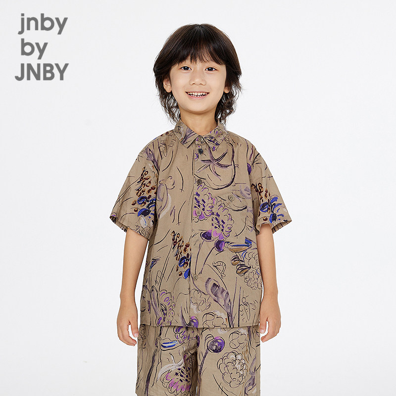 江南布衣童装短袖衬衣中袖衬衫领花型A型夏男女童jnbybyjnby