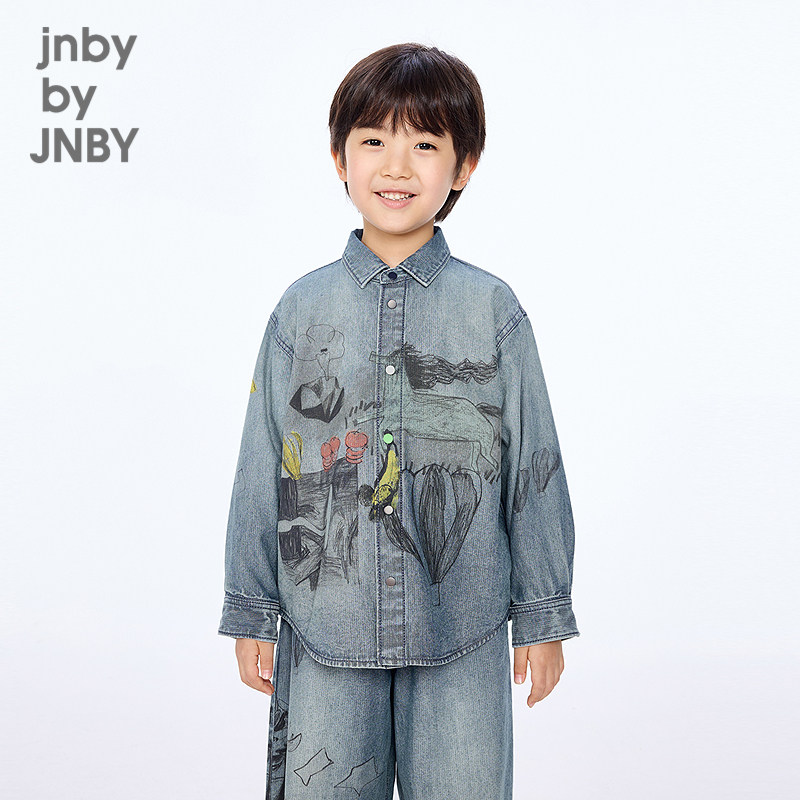 [加绒]新款江南布衣童装牛仔衬衫25秋男女童jnbybyjnby