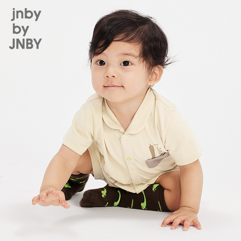 江南布衣婴童爬服连体衣哈衣翻领图案春男女童婴儿jnbybyjnb