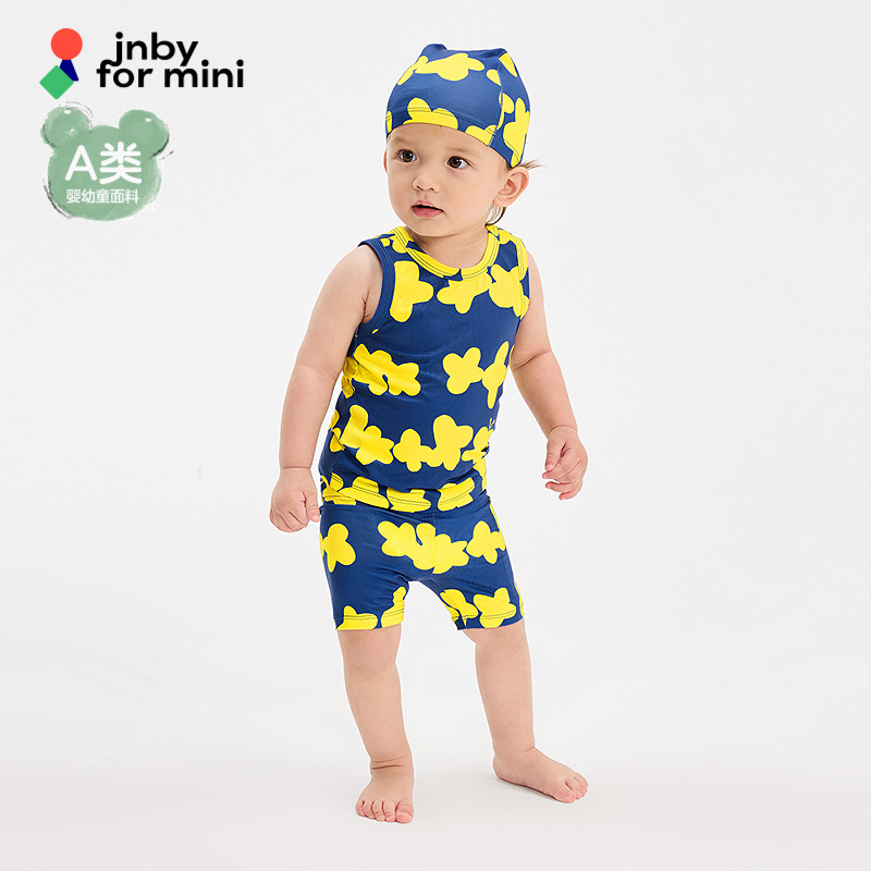 江南布衣婴童泳装套装时尚花型三件套夏男女童婴儿jnbybyjnb
