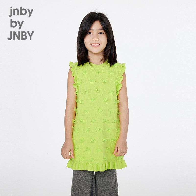 江南布衣童装无袖毛衫连衣裙无袖圆领纯色A型春女童jnbybyjn