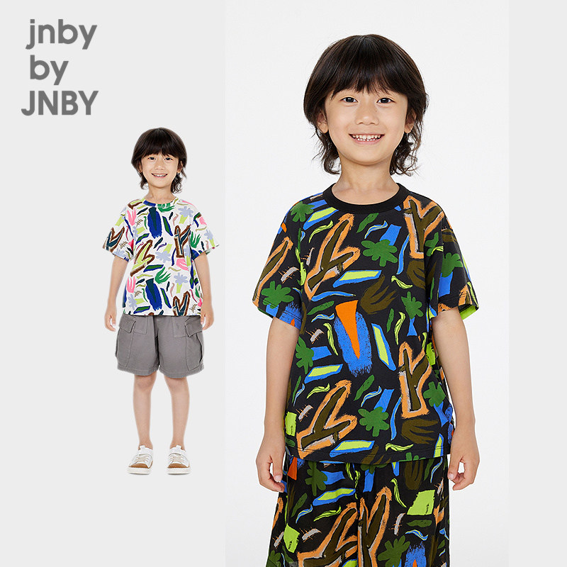 江南布衣童装短袖T恤纯棉洋气圆领印花随机夏男女童jnbybyjn