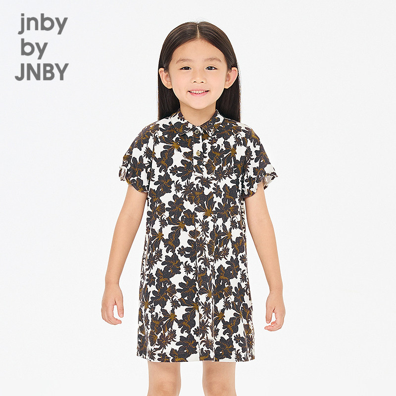 【季末折扣】江南布衣童装短袖连衣裙A型简约26夏女童jnbybyjnby