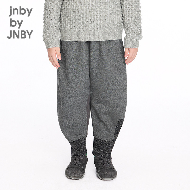 [加绒]江南布衣童装休闲宽松拼接卫裤简约时尚冬男女童jnbybyjnby