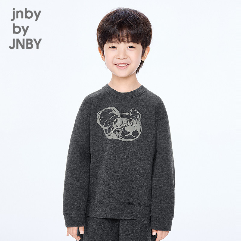江南布衣童装宽松休闲套头卫衣时尚童趣简约秋男女童jnbybyjnby