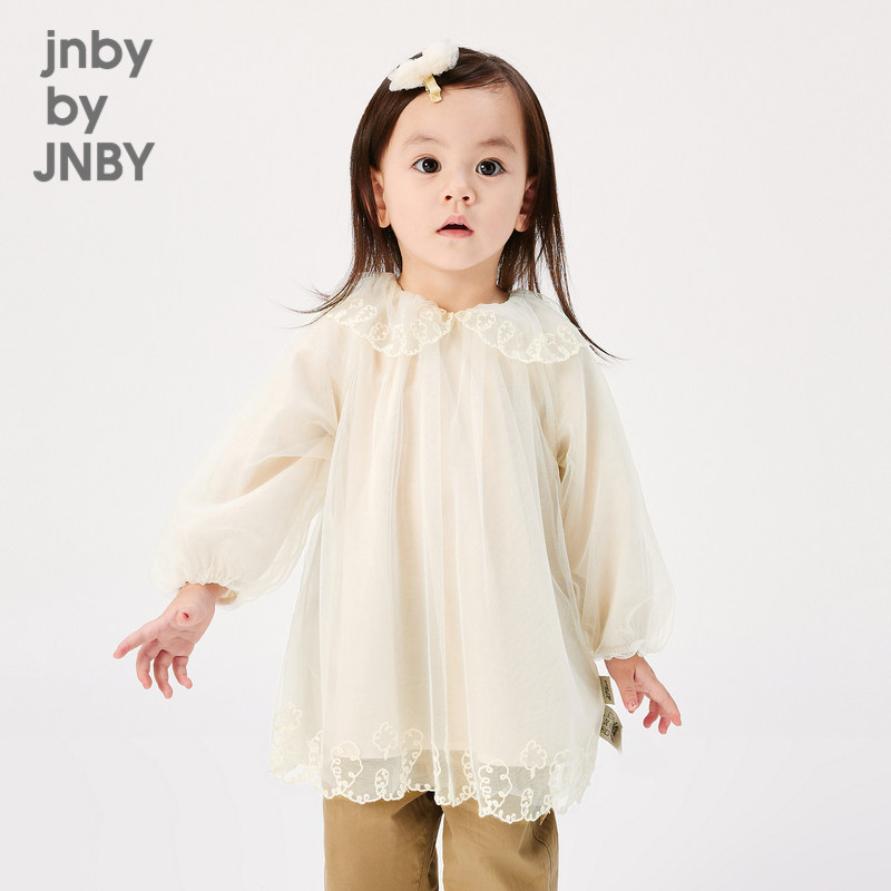 江南布衣婴童A型网纱长袖连衣裙花边休闲春季女童婴儿jnbybyj