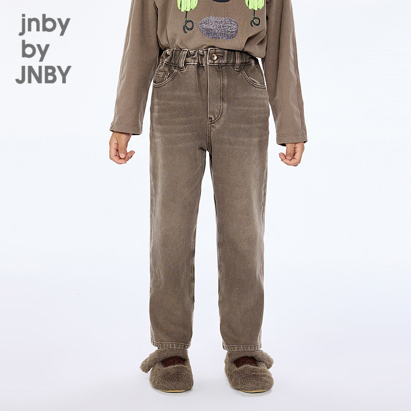 江南布衣童装宽松休闲牛仔长裤直筒裤简约时尚秋男女童jnbybyjnby