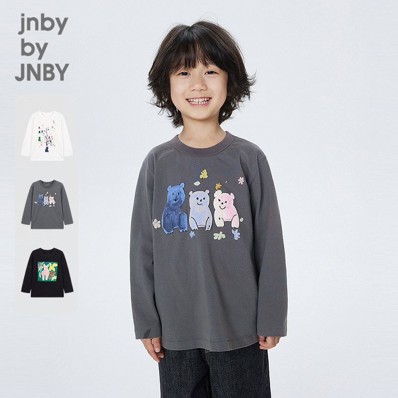 江南布衣童装棉长袖T恤原创图案秋冬时尚男女童儿童jnbybyjn