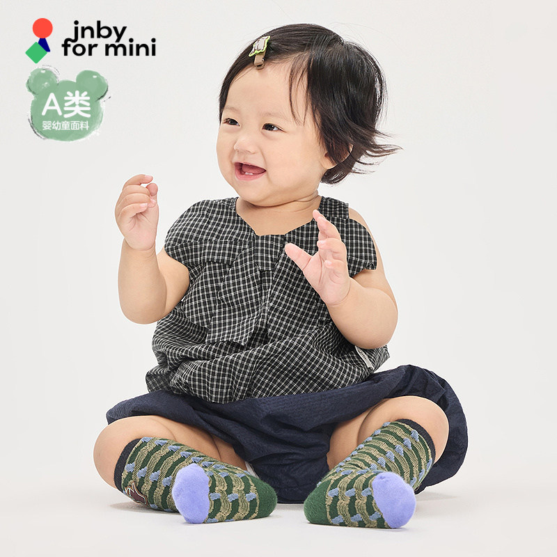 江南布衣婴童A类印花无袖衬衫新疆长绒棉夏女童婴儿jnbybyjn