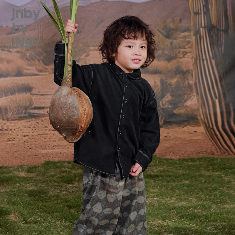 江南布衣童装宽松长袖衬衫休闲舒适简约春秋男女童儿童jnbybyj