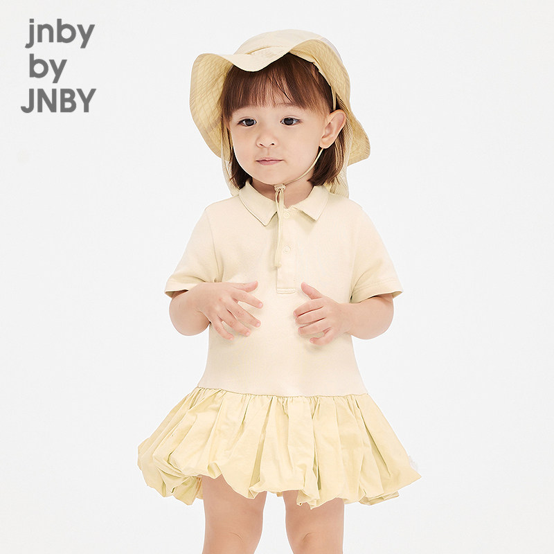 江南布衣婴童连衣裙时尚翻领拼接A型春女童婴儿jnbybyjnby