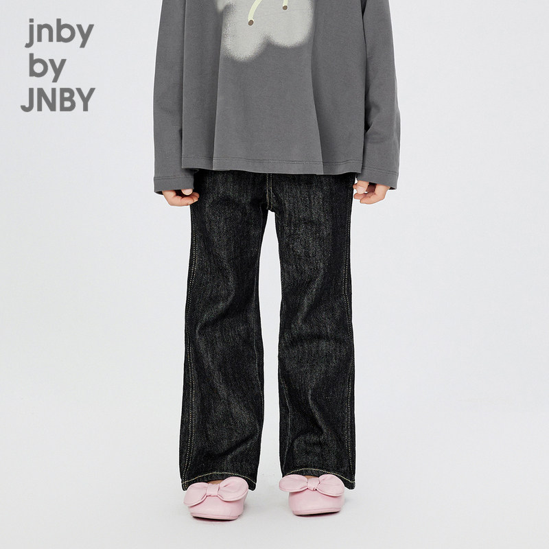 江南布衣童装棉麻牛仔喇叭裤牛仔长裤可爱秋冬女童儿童jnbybyj
