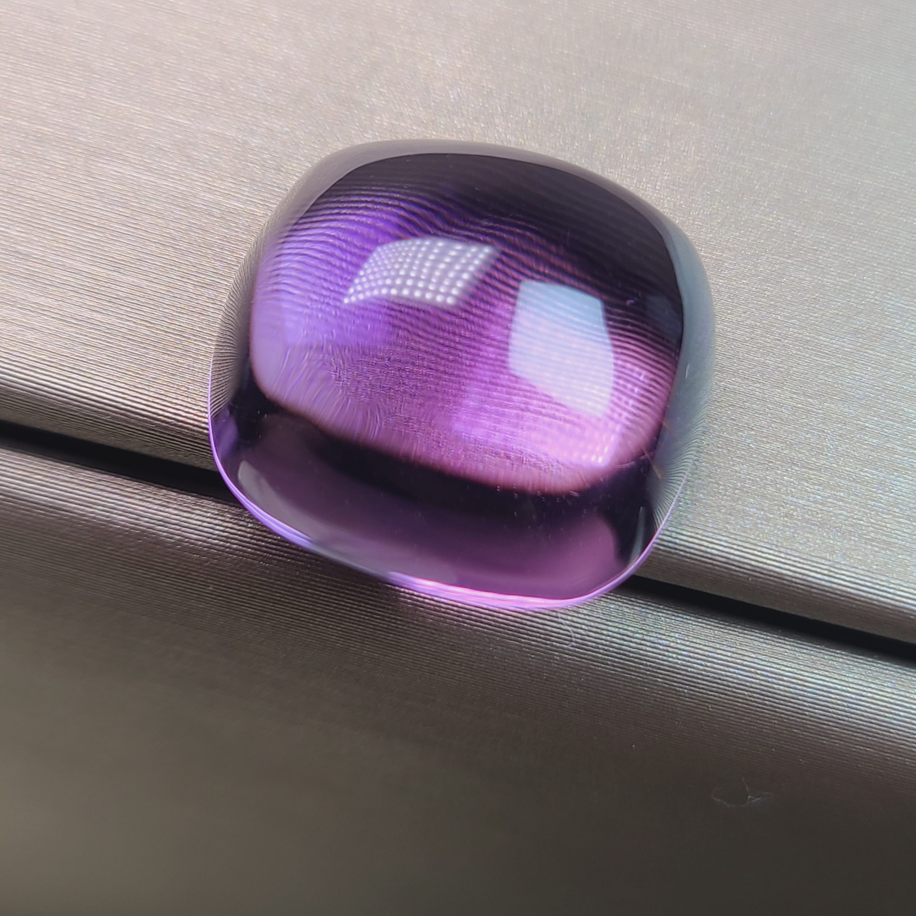 纯天然蛋面紫水晶方糖 紫q糖 重量16.2克拉  直径16mm全净无暇