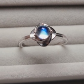 圆形鼓面小馒头 直径5mm ​玻璃体 蓝月光戒指 高蓝 强荧光小灯泡