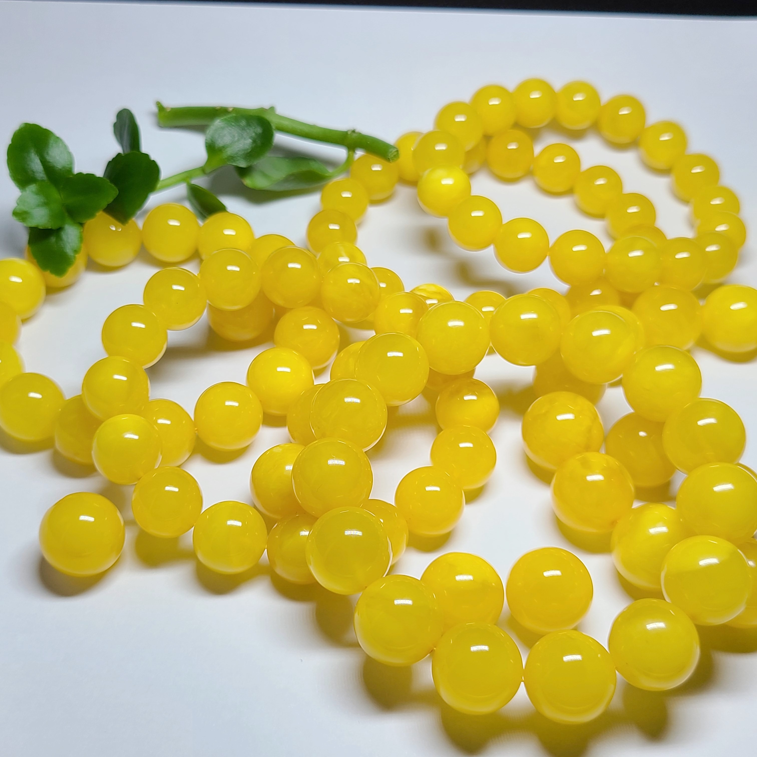 老货福利款13-15mm鸡油黄蜜蜡手串蜡质浓厚颜色超美天然蜜蜡