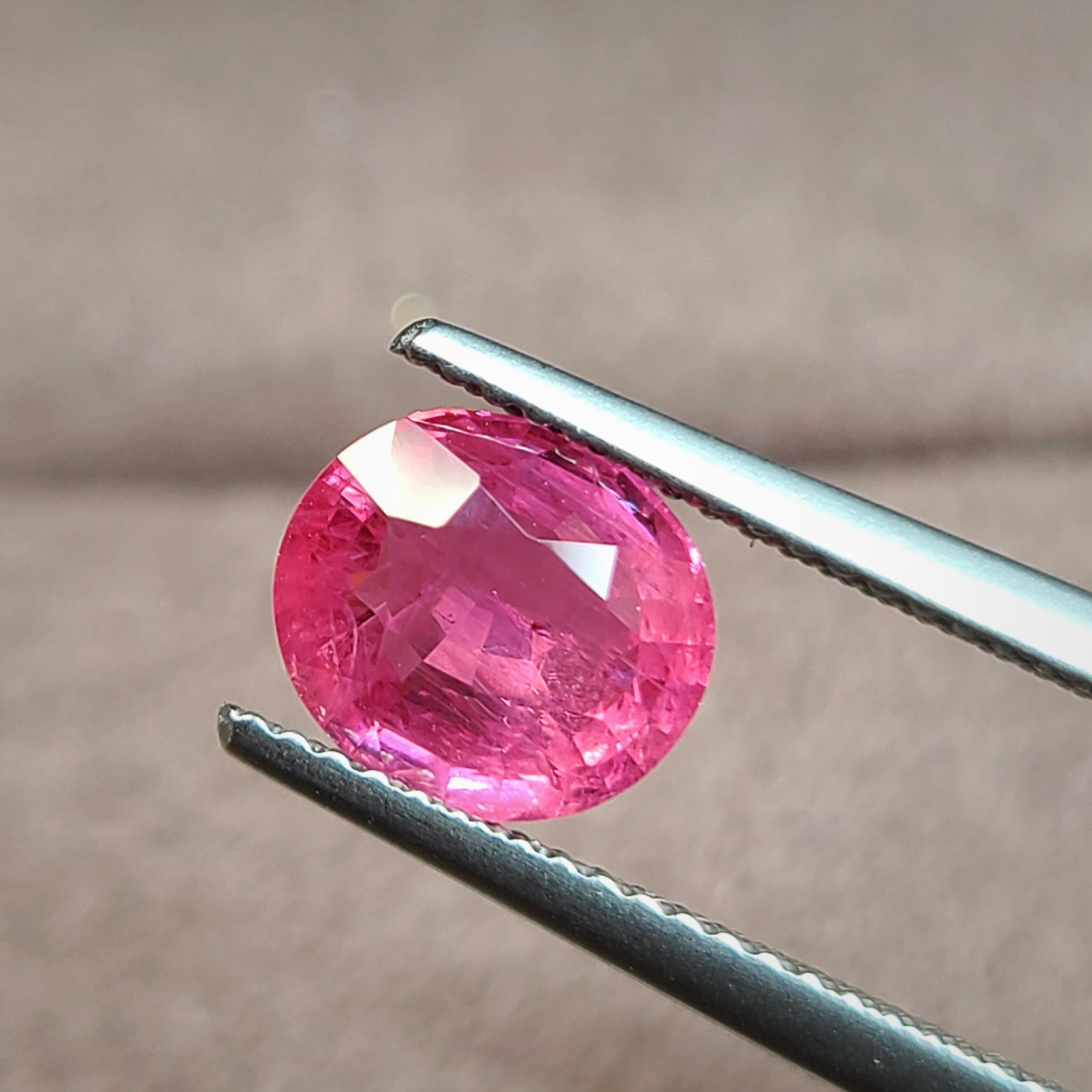 收藏帕帕拉恰蓝宝石天然粉色蓝宝石2.6ct 7.6*8.5mm莲花蓝宝石