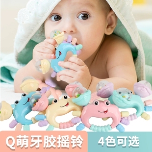 婴儿手摇铃玩具动物牙胶摇铃可水煮益智早教新生儿0 12个月礼物