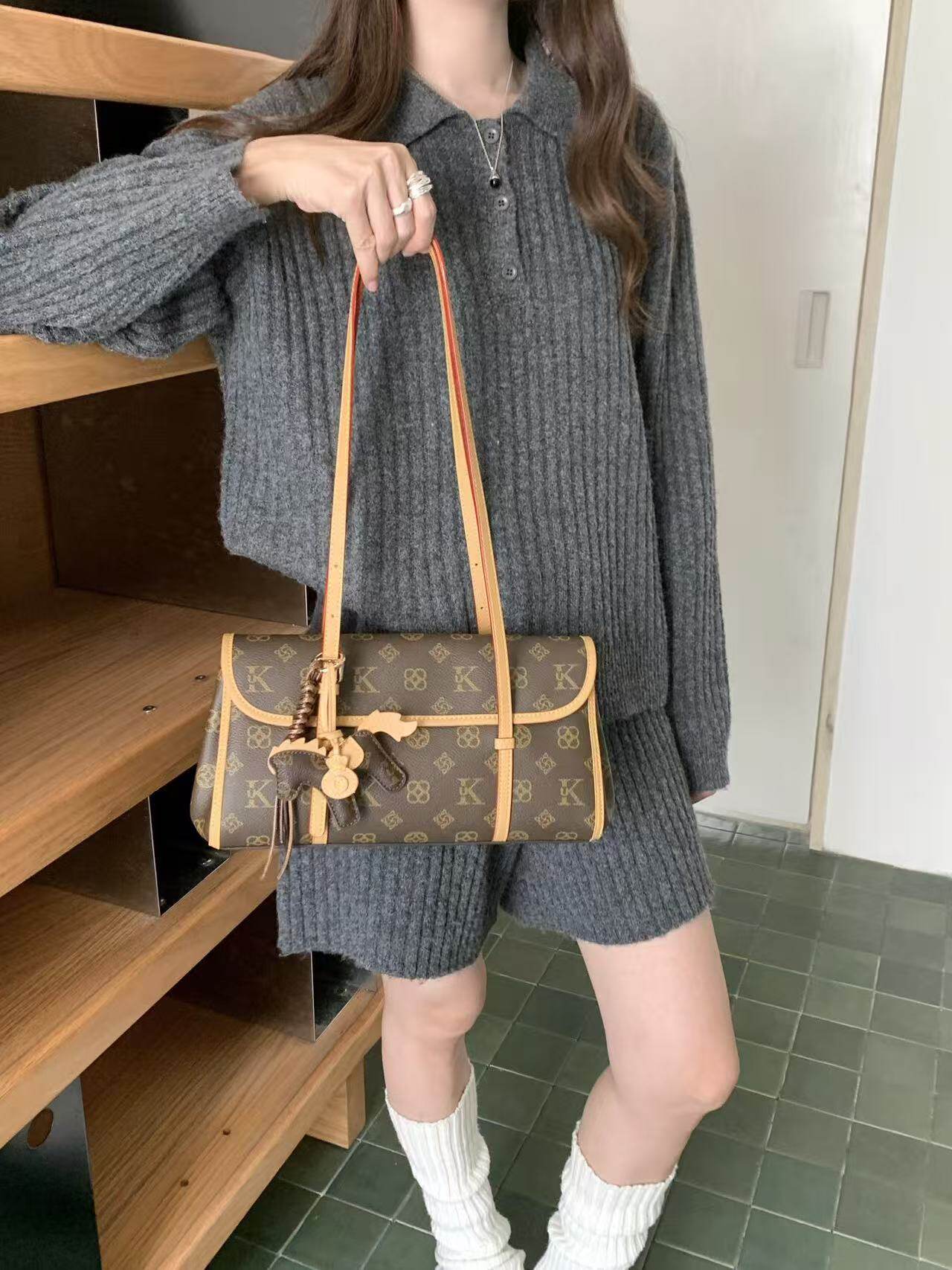 新款小众轻奢百搭单肩斜挎通勤女士托特包97199-1