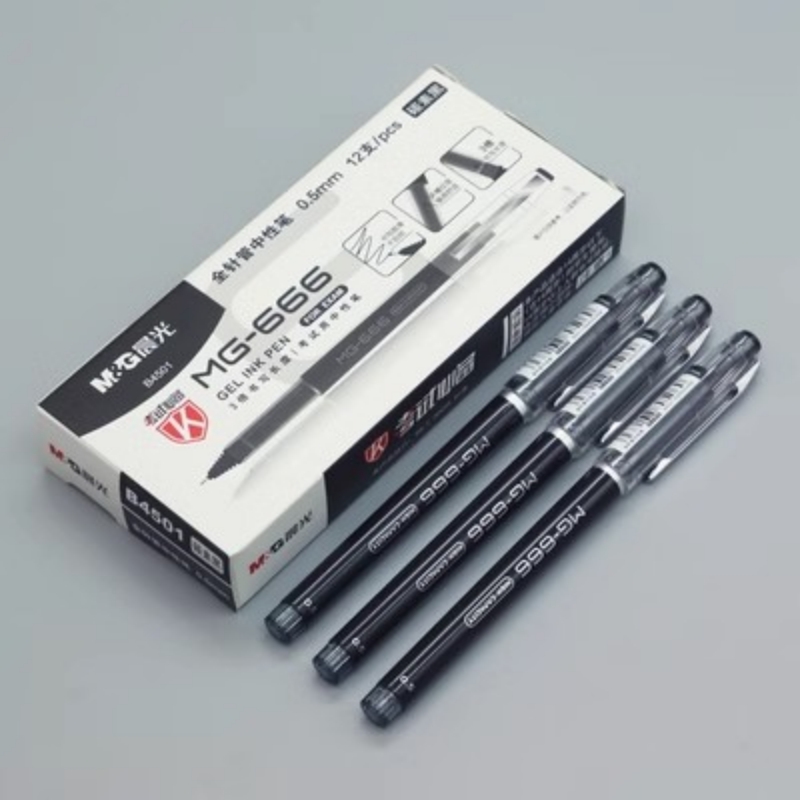晨光大容量中性笔学生用AGPB4501 全针管水笔签字笔mg666替芯4196