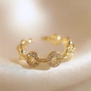 招财聚财钱币戒指女轻奢高级感时尚个性开口食指环小众设计装饰品