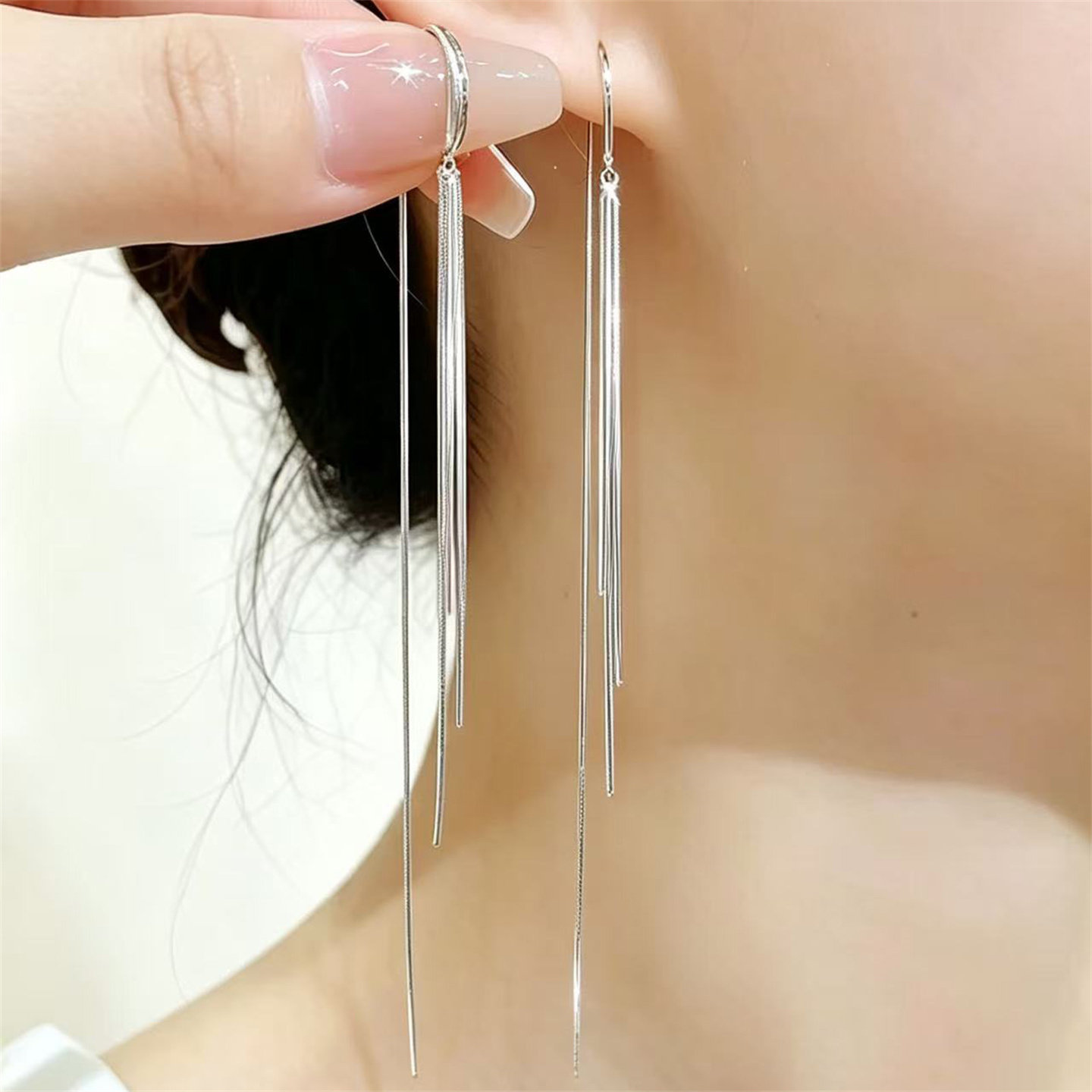 防过敏长款流苏耳线女清冷感高级