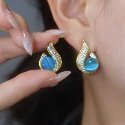 一生钟爱火焰耳钉耳环女气质高端