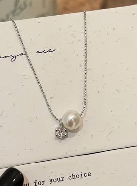 单颗珍珠锆石项链女2025新款颈链