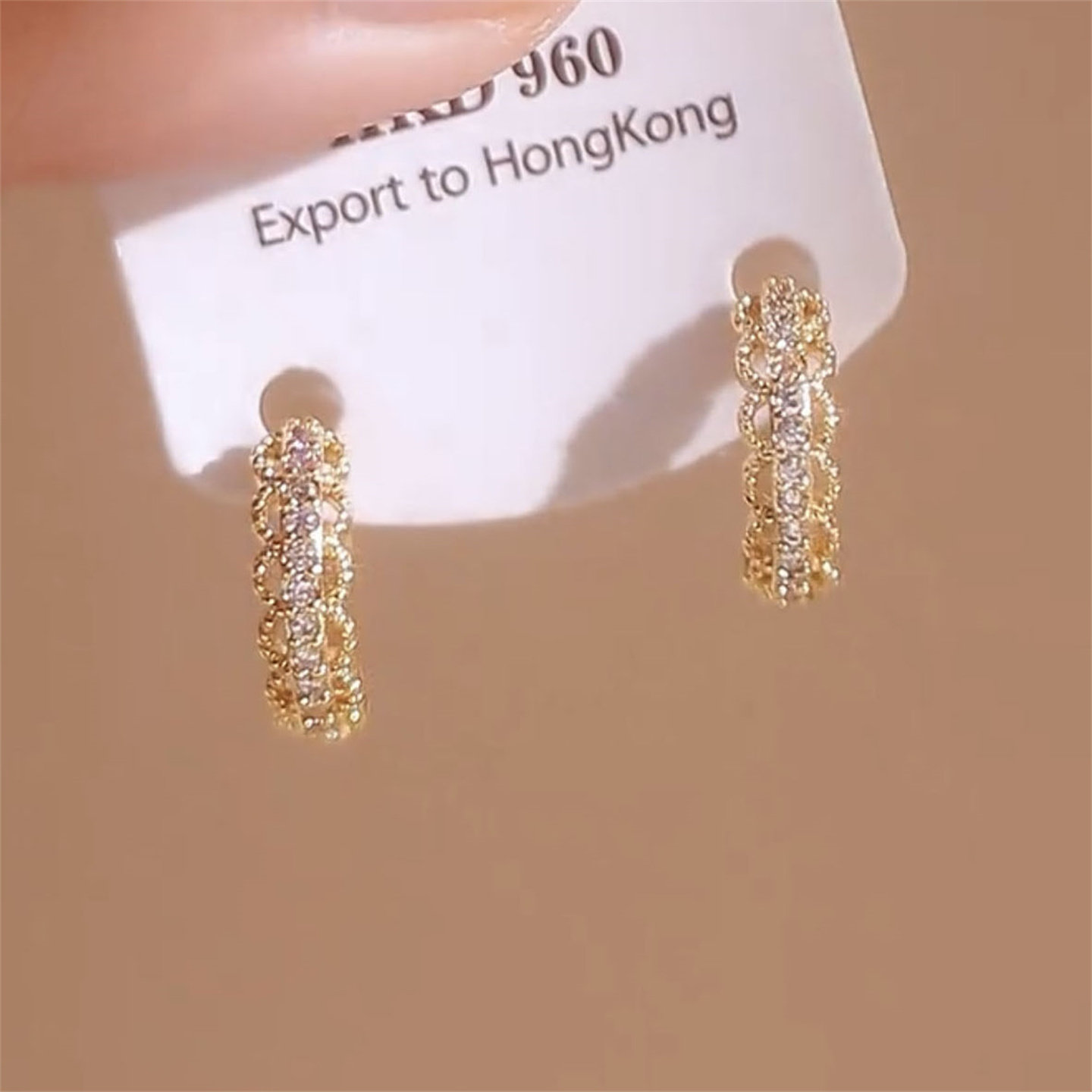 法式金属蕾丝花边圈圈耳扣精致