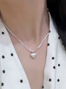双层爱心吊坠项链女款2025新款