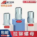 平头拉铆螺母沉头竖纹大小沉头螺丝帽镀锌大全长M3M4M5M6M8M10M12