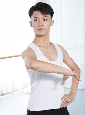 红舞鞋舞蹈服男吊带背心运动工字背心练功服运动健身紧身衣38422