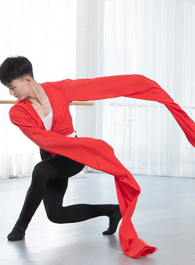 舞蹈服男上衣藏族舞汉服古装水袖戏曲表演民族舞高丝宝水袖90213