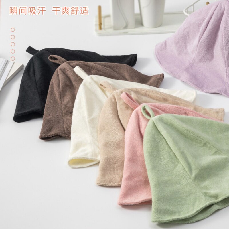 温泉汗蒸房桑拿房沐浴护发毛巾布桑拿帽浴室汗蒸吸水浴帽保暖双层