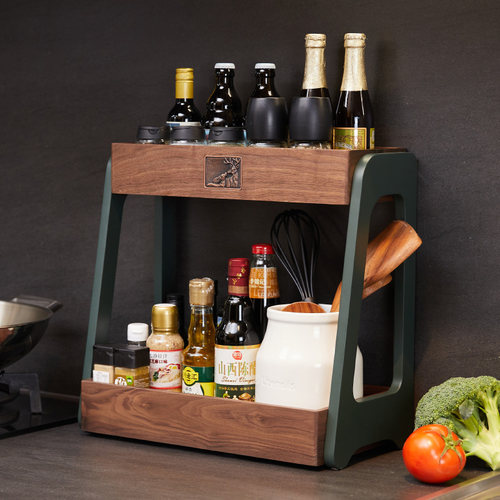 实木调料品置物架厨房收纳神器