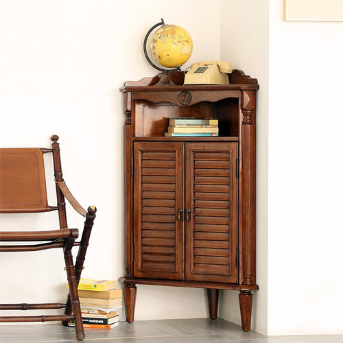 美式实木角柜拐角边柜餐边柜简约